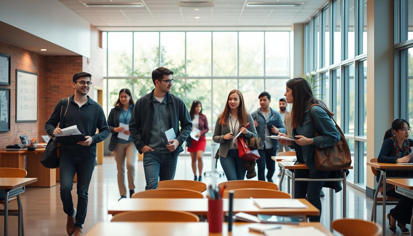 Students working in research laboratory